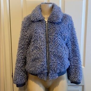 SETTLEDOWN BLUE FURRY TEDDY JACKET SIZE SMALL